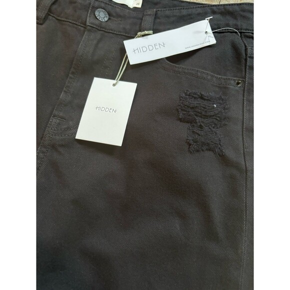 Hidden Jeans Black Skinny Pockets Women’s Size 27 Distressed NWT Dark Wash - Picture 7 of 9
